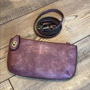 Joy Susan wristlet crossbody bag wine colored